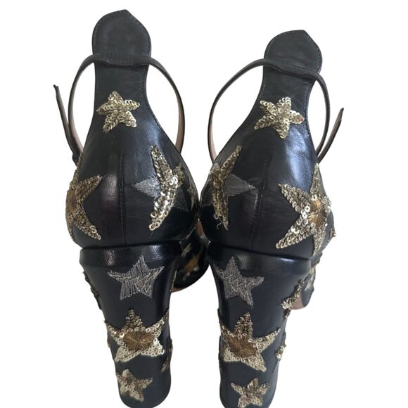 VALENTINO Tango Star 100 Sequined Ankle Strap Heels Size 37 / US 7 - Picture 7 of 10
